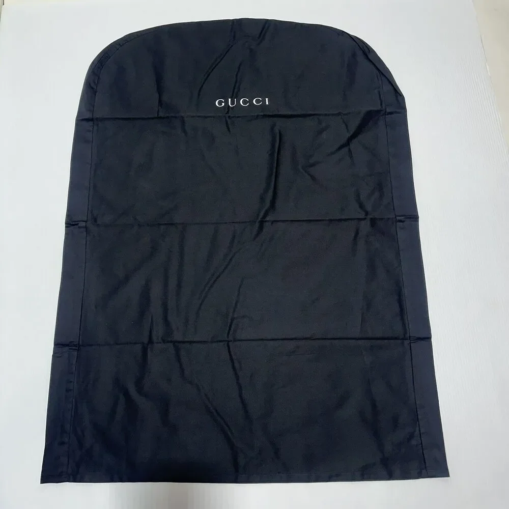 NEW Gucci Garment Bag Clothing Storage Black Fabric White Logo Lettering 42